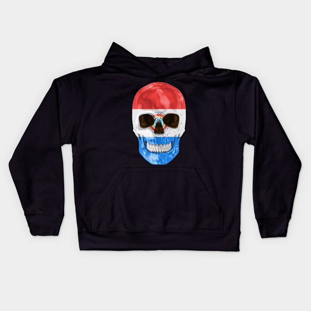 Paraguay Flag Skull - Gift for Paraguayan With Roots From Paraguay Kids Hoodie by Country Flags